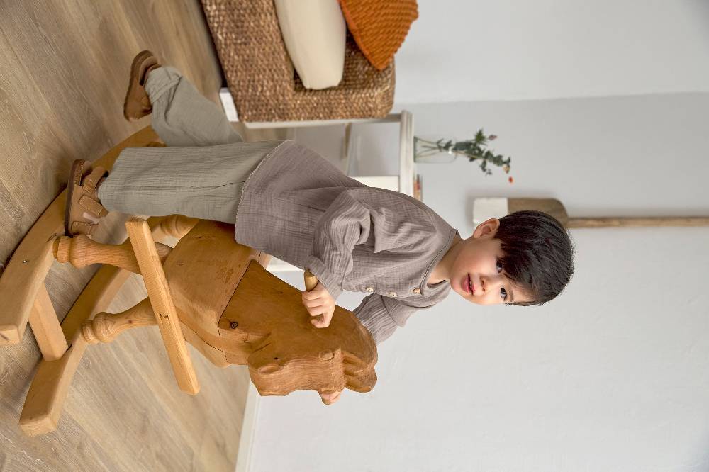 Lässig Baby Langarmshirt - Bio Baumwolle, Taupe, Grau Fabrik Onlineshop
