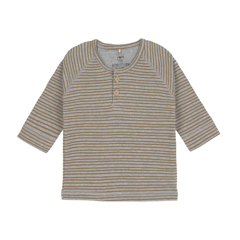 Lässig Baby Langarmshirt - Bio Baumwolle, Striped, Grau Mélange Versandkostenfrei
