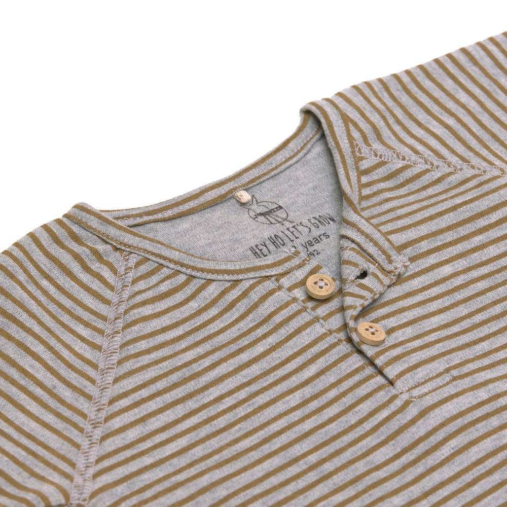 Lässig Baby Langarmshirt - Bio Baumwolle, Striped, Grau Mélange Versandkostenfrei