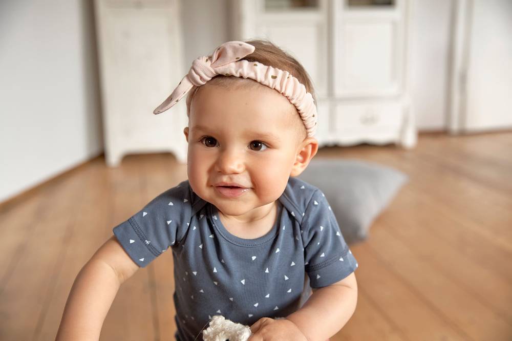 Lässig Baby Stirnband - Bio Baumwolle, Punkte, Rosa Online Shopping