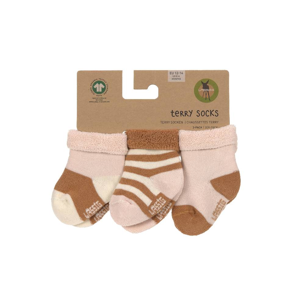Lässig Frottee Socken Kinder (3er Set), Rosa Karamell Black Friday