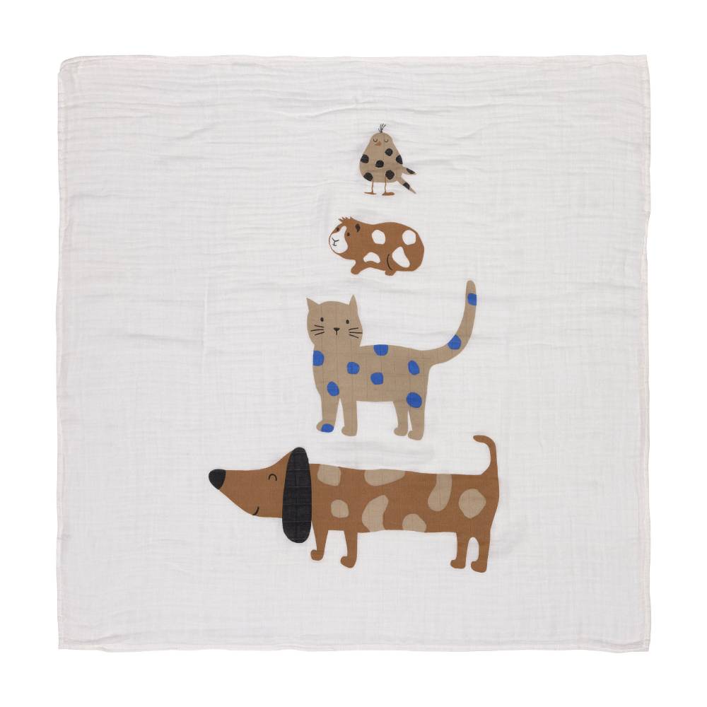 Lässig Mulltücher 3er Set 80 x 80 cm - Little Mateys, Royal Blau Weihnachtsangebot