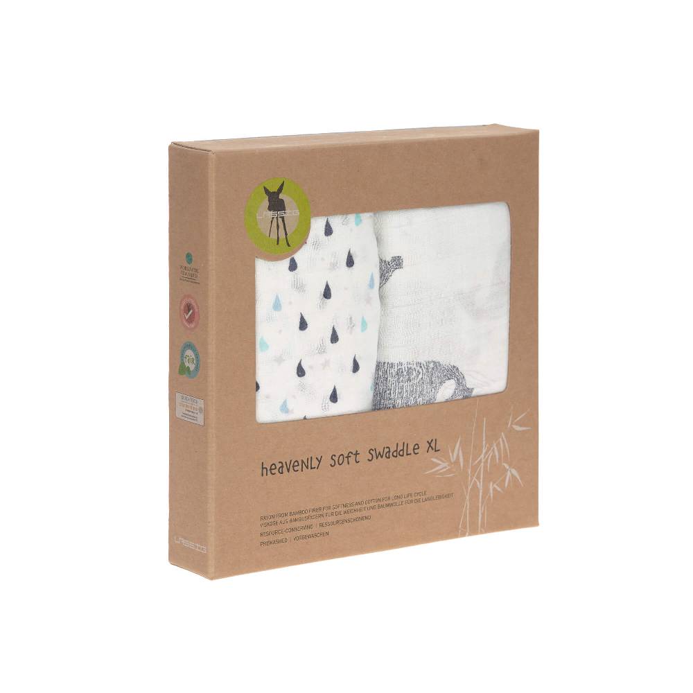 Lässig Mulltücher (2 Stk) - Heavenly Soft Swaddle XL, Little Water Whale Neuheiten