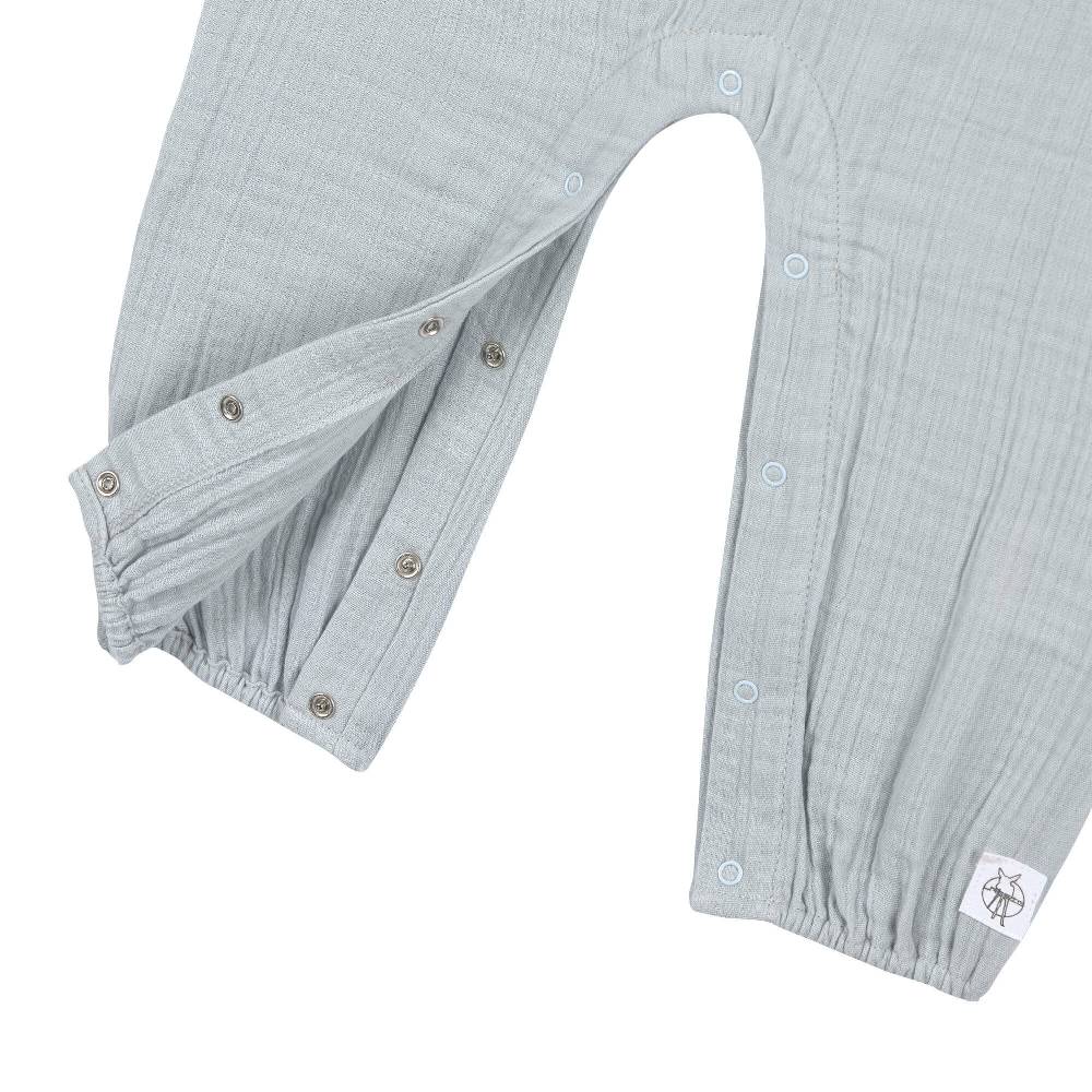 Lässig Musselin Jumpsuit - Bio Baumwolle, Blau Räumungsverkauf