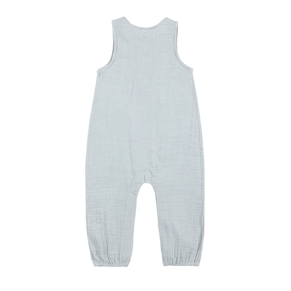 Lässig Musselin Jumpsuit - Bio Baumwolle, Blau Räumungsverkauf