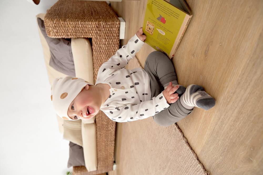 Lässig Baby Langarmshirts - Bio Baumwolle, Bricks, Milky Tägliche Deals