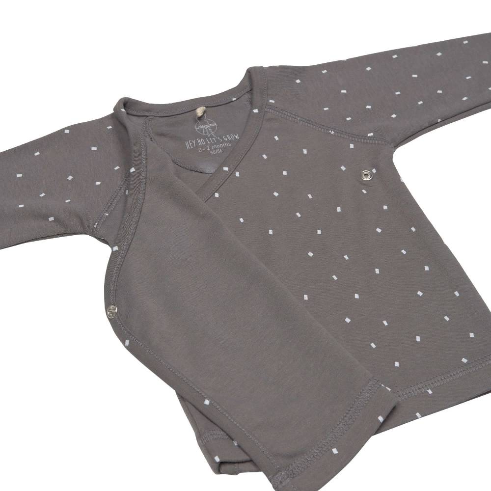 Lässig Baby Wickelshirt - Bio Baumwolle, Spots, Anthrazit Bis zu 65% Rabatt
