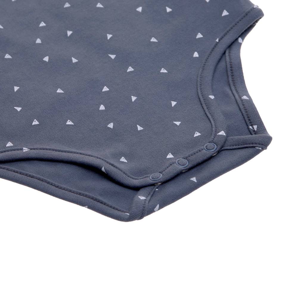 Lässig Baby Wickelbody langarm - Bio Baumwolle, Dreiecke, Blau Discount Store für neue Produkte