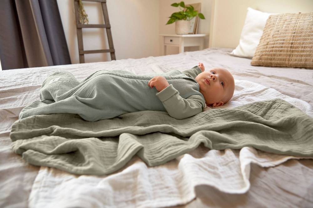 Lässig Baby Sommerschlafsack Tog 1 - Bio Baumwolle, Oliv Nur noch ein Tag übrig