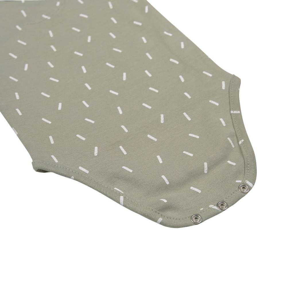 Lässig Baby Wickelbody kurzarm - Bio Baumwolle, Striche, Oliv Clearance-Verkauf