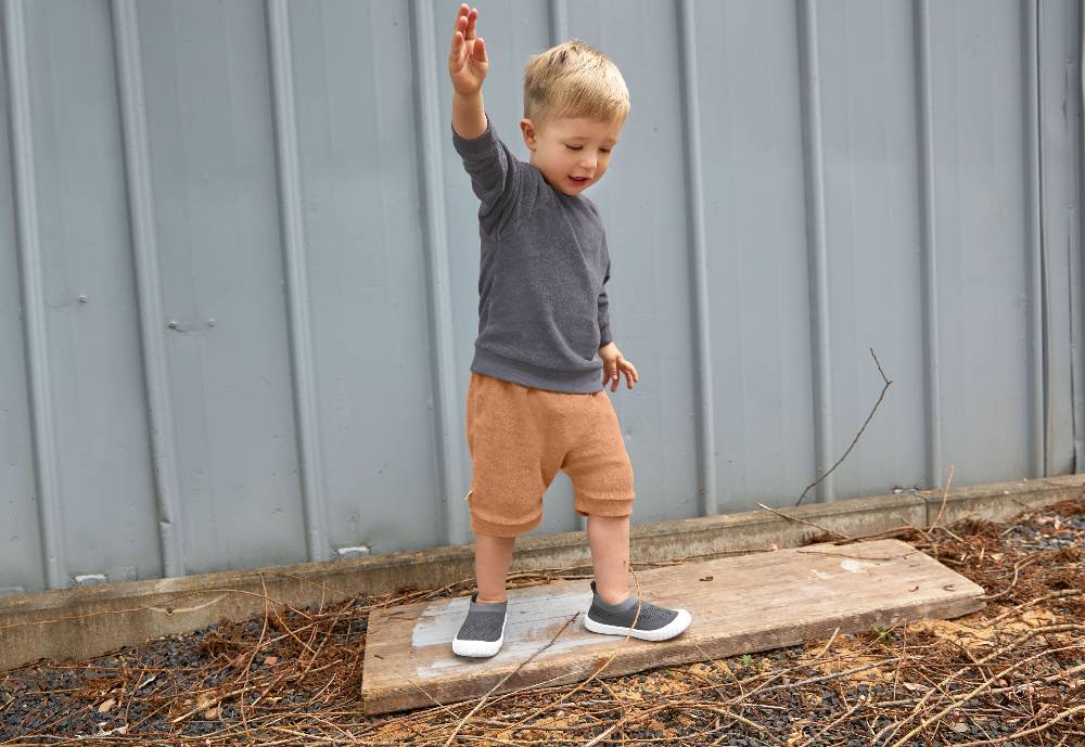 Lässig Frottee Sweater Kinder, Anthrazit Fabrikladen