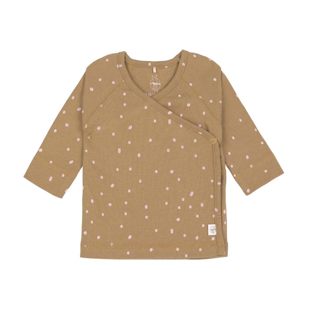 Lässig Baby Wickelshirt - Bio Baumwolle, Dots, Curry 50% Rabatt für begrenzte Zeit
