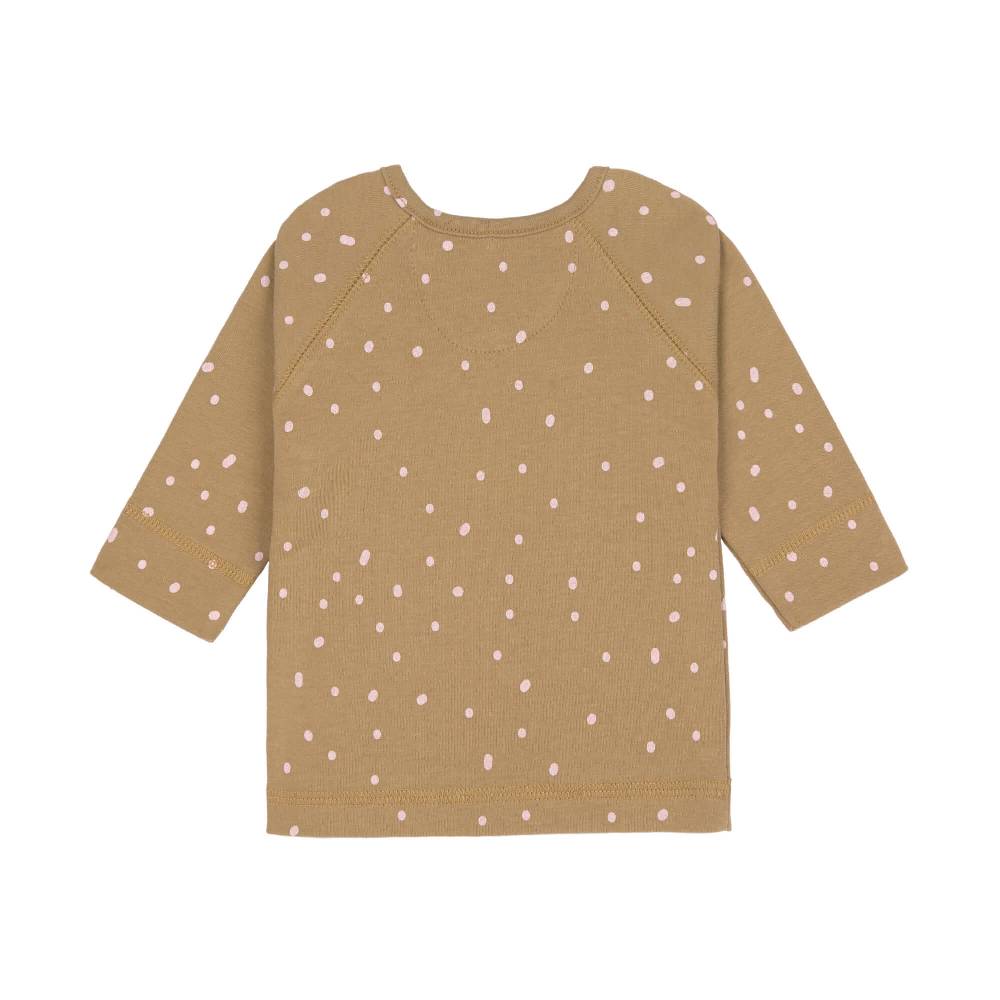 Lässig Baby Wickelshirt - Bio Baumwolle, Dots, Curry 50% Rabatt für begrenzte Zeit