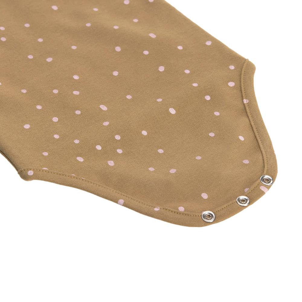 Lässig Baby Wickelbody langarm - Bio Baumwolle, Punkte, Gelb im Angebot