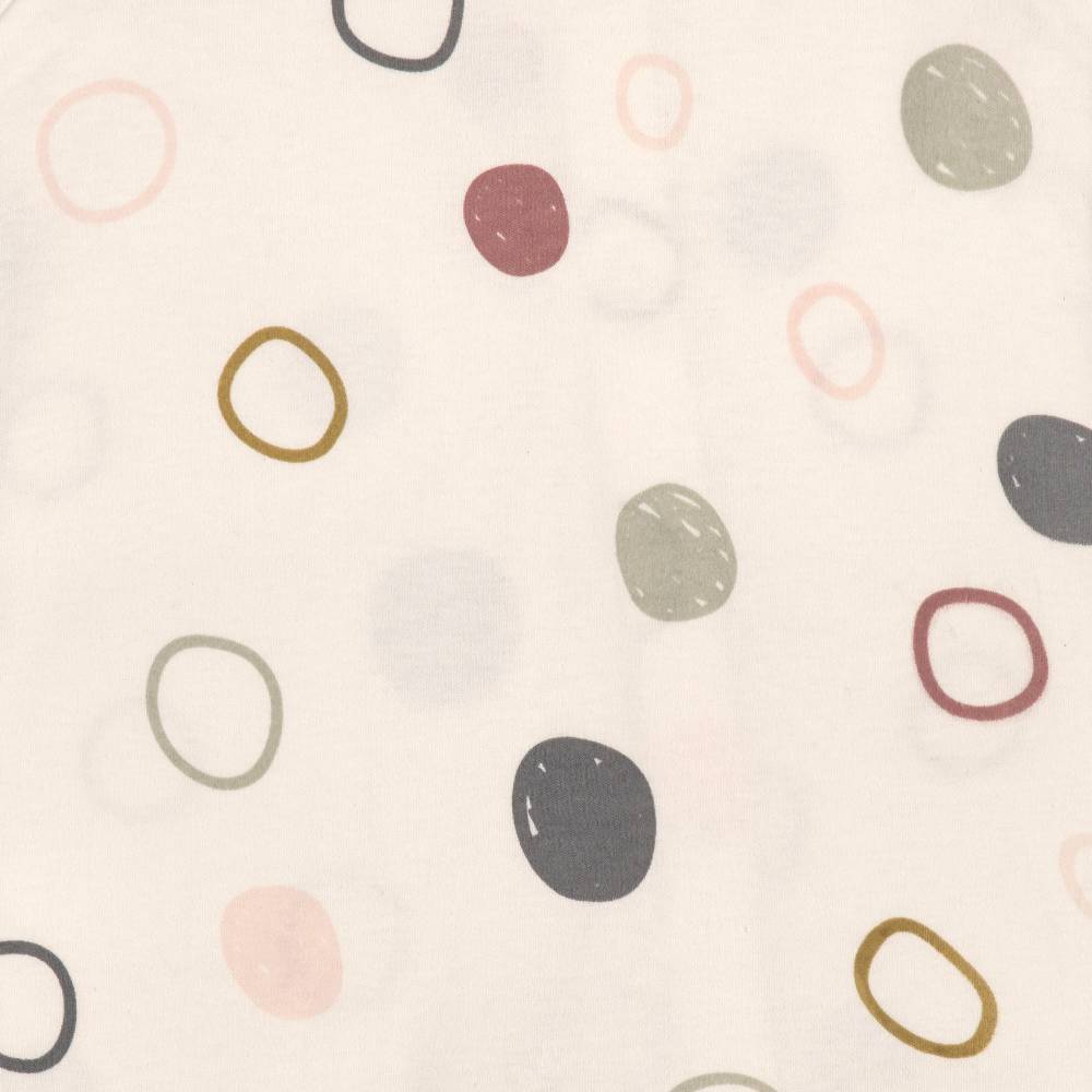 Lässig Baby Schlafanzug mit Füßen - Bio Baumwolle, Circles, Weiß Kostenloser Versand