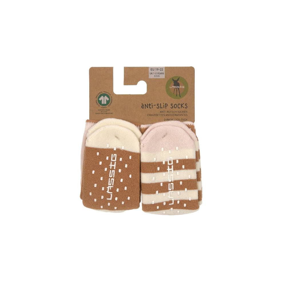 Lässig Kinder Antirutsch-Socken (2er-Set), Rosa Karamell Versandkostenfrei