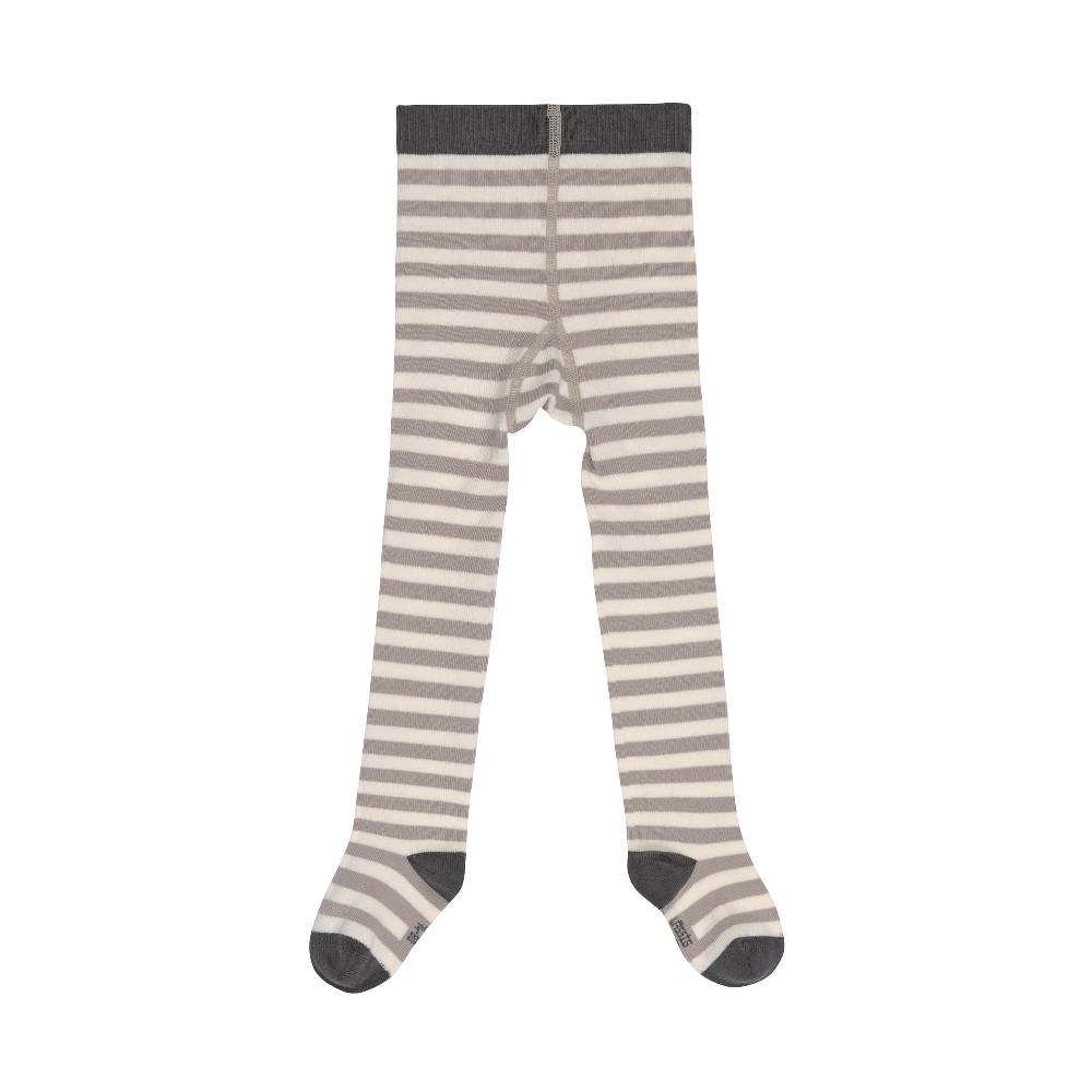 Lässig Strumpfhose GOTS - Tights, Streifen Taupe Weiß Lagerräumung