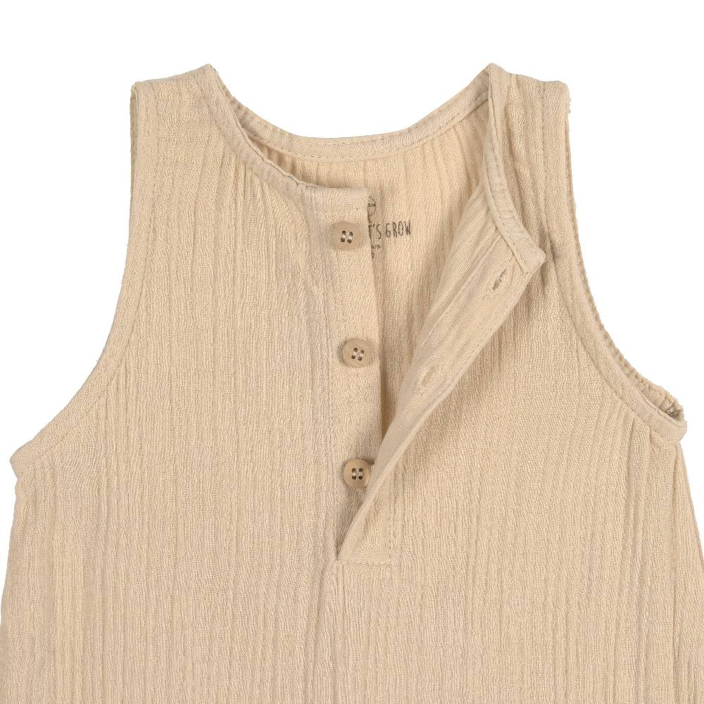Lässig Baby Jumpsuit - Bio Baumwolle, Nature, Beige Tägliche Deals