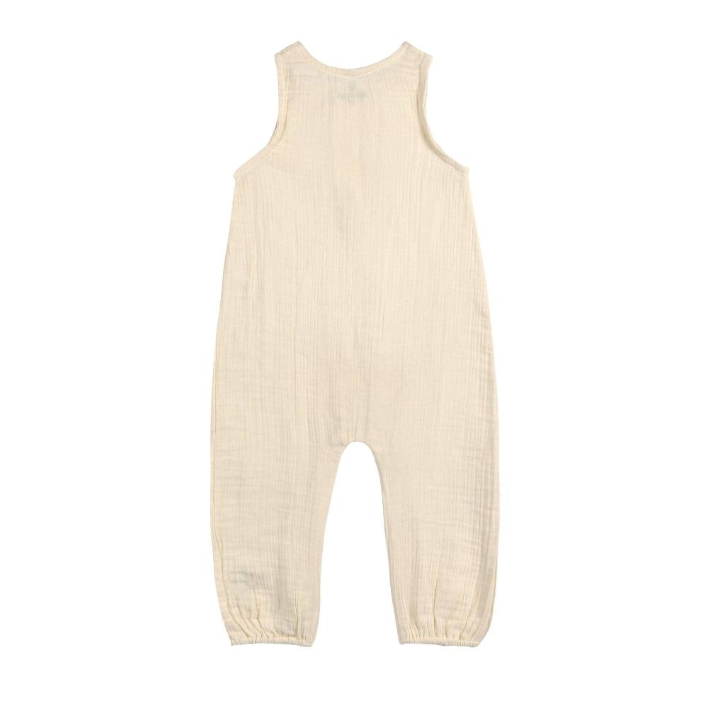 Lässig Musselin Jumpsuit - Bio Baumwolle, Hellgelb Kostenlose Rückgabe