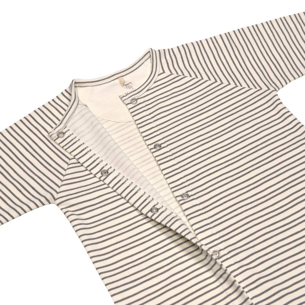 Lässig Baby Schlafanzug mit Füßen - Bio Baumwolle, Striped, Grau Bis zu 55% Rabatt