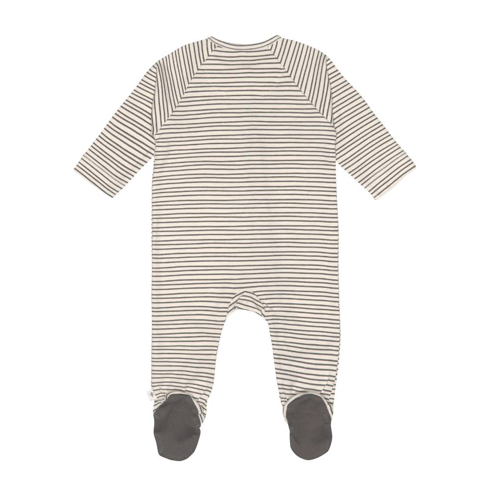 Lässig Baby Schlafanzug mit Füßen - Bio Baumwolle, Striped, Grau Bis zu 55% Rabatt