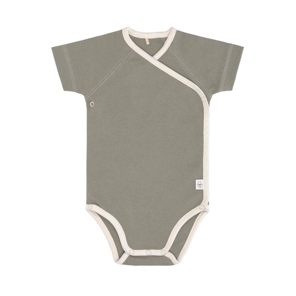 Lässig Baby Wickelbody (2er Set) kurzarm - Bio Baumwolle, Rosa Oliv Super Rabatt