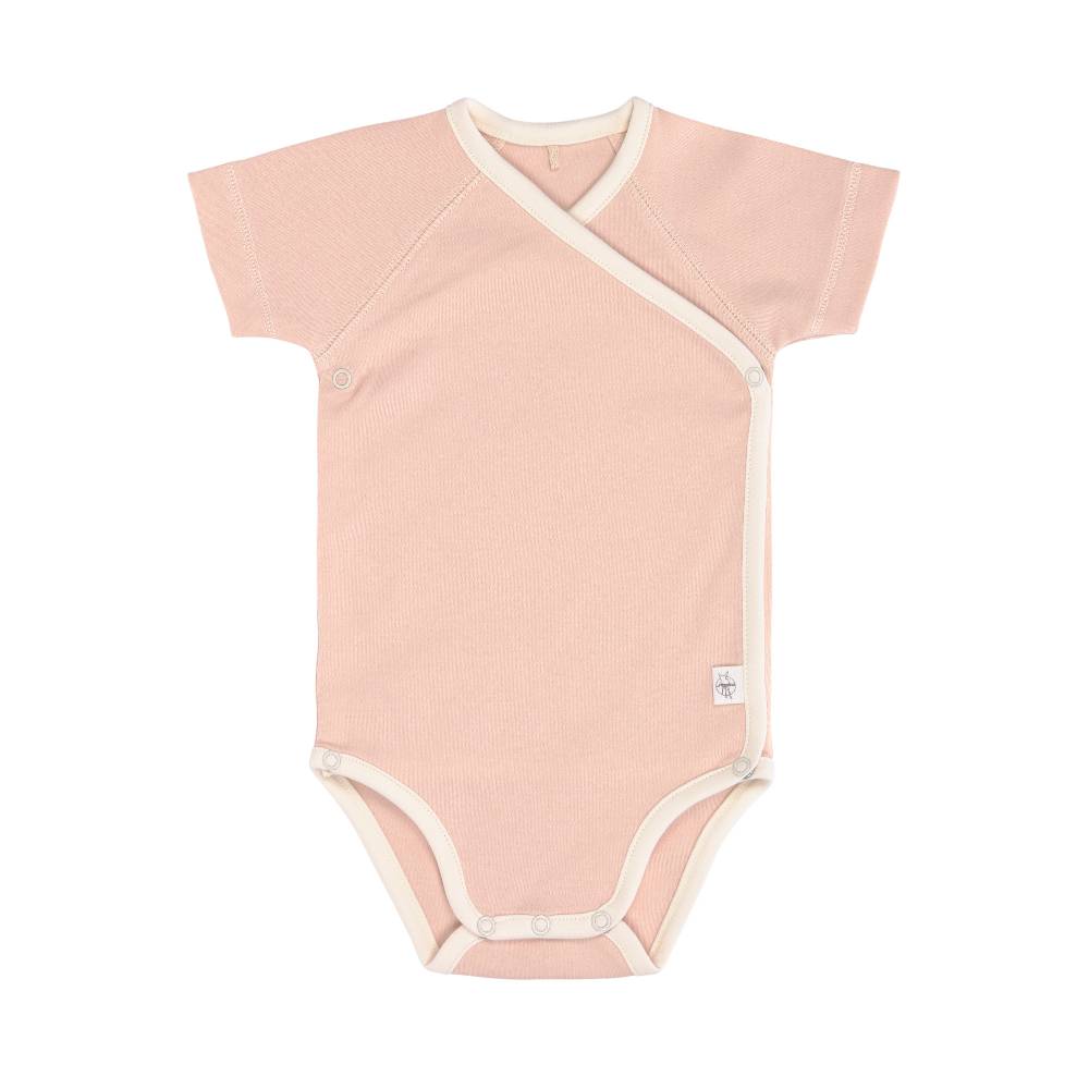 Lässig Baby Wickelbody (2er Set) kurzarm - Bio Baumwolle, Rosa Oliv Super Rabatt