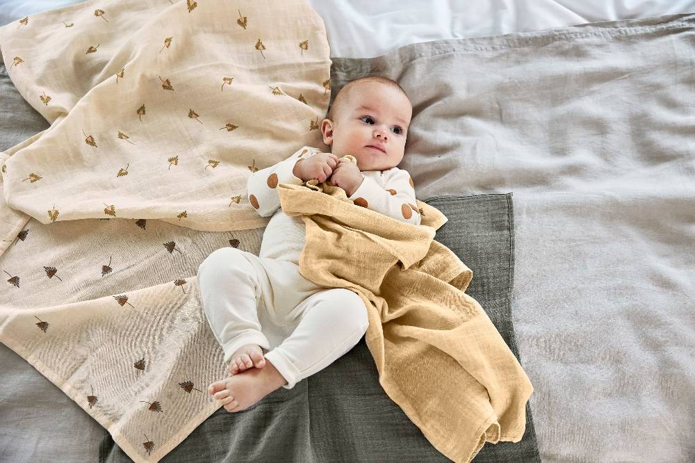 Lässig Mulltücher 2er Set L - Taupe, Grau Riesige Rabatte