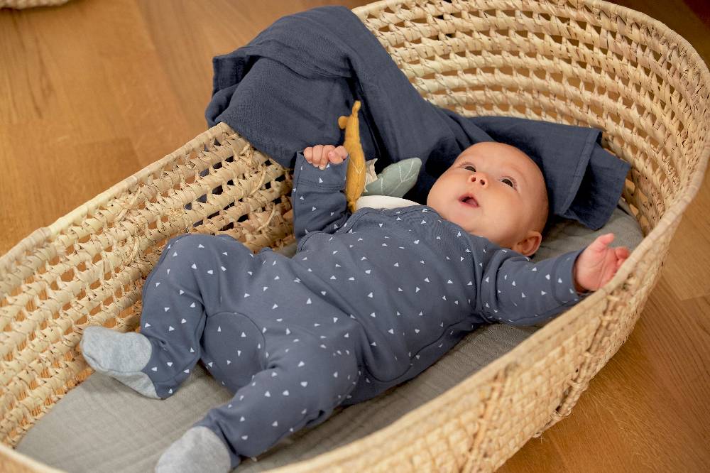 Lässig Baby Wickelshirt - Bio Baumwolle, Triangle, Blau Fabrikladen