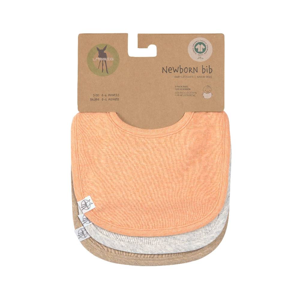 Lässig Spucklätzchen 3er Set - Baumwolle (bio), Apricot Hellgrau Beige Begrenzt auf 3 Tage