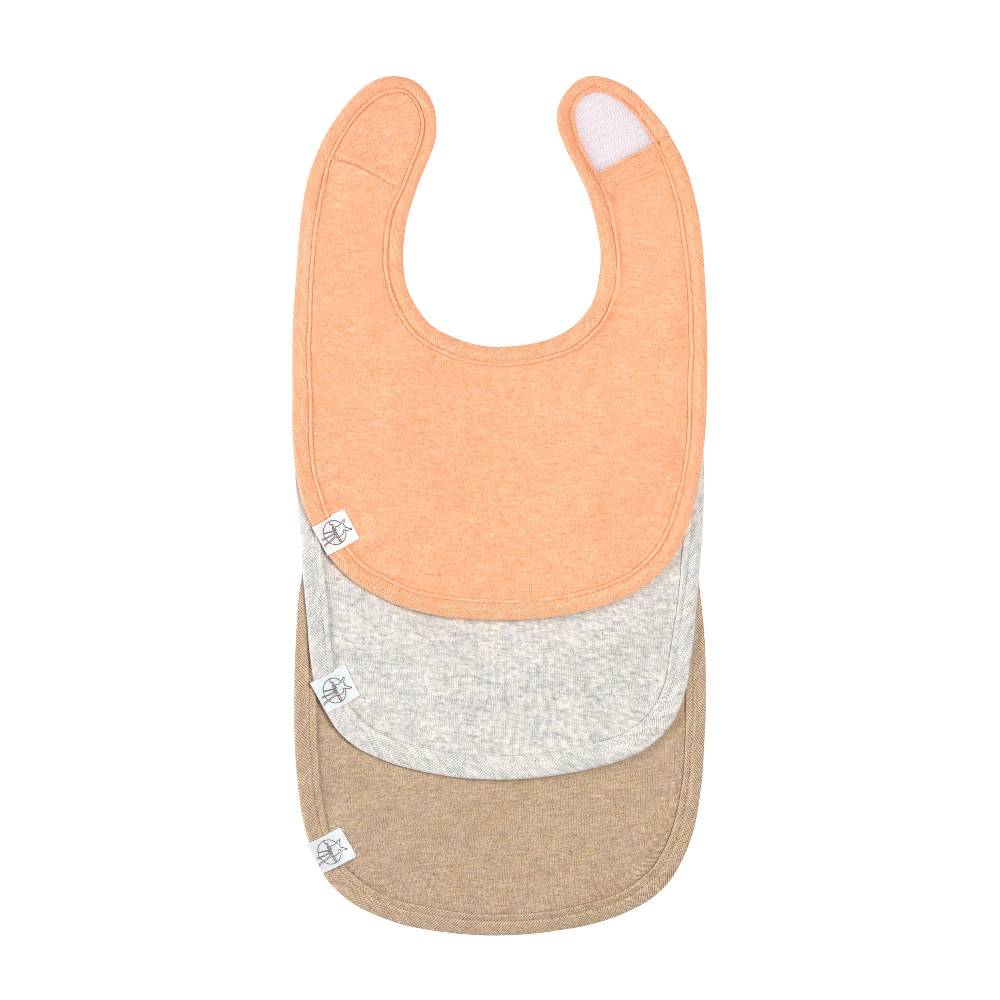 Lässig Spucklätzchen 3er Set - Baumwolle (bio), Apricot Hellgrau Beige Begrenzt auf 3 Tage