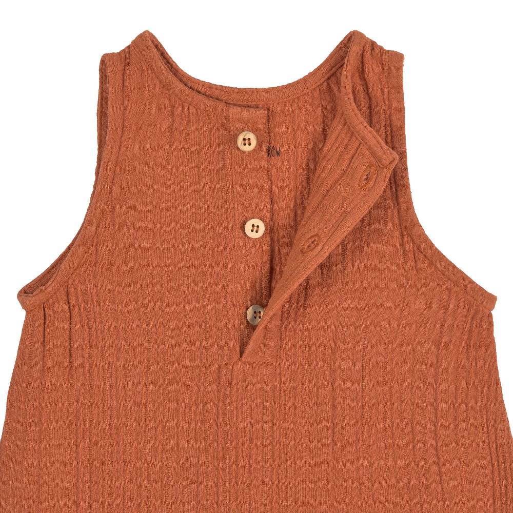 Lässig Baby Jumpsuit - Bio Baumwolle, Rostrot Rabatte dieses Monats
