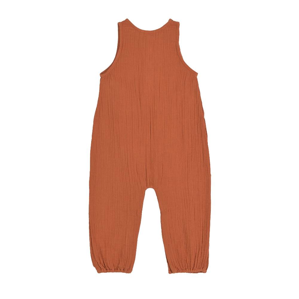 Lässig Baby Jumpsuit - Bio Baumwolle, Rostrot Rabatte dieses Monats