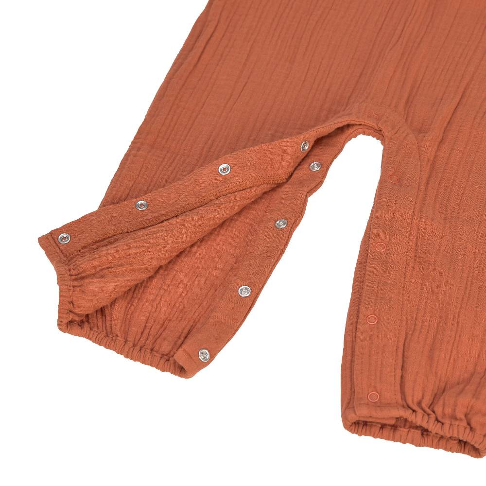 Lässig Baby Jumpsuit - Bio Baumwolle, Rostrot Rabatte dieses Monats