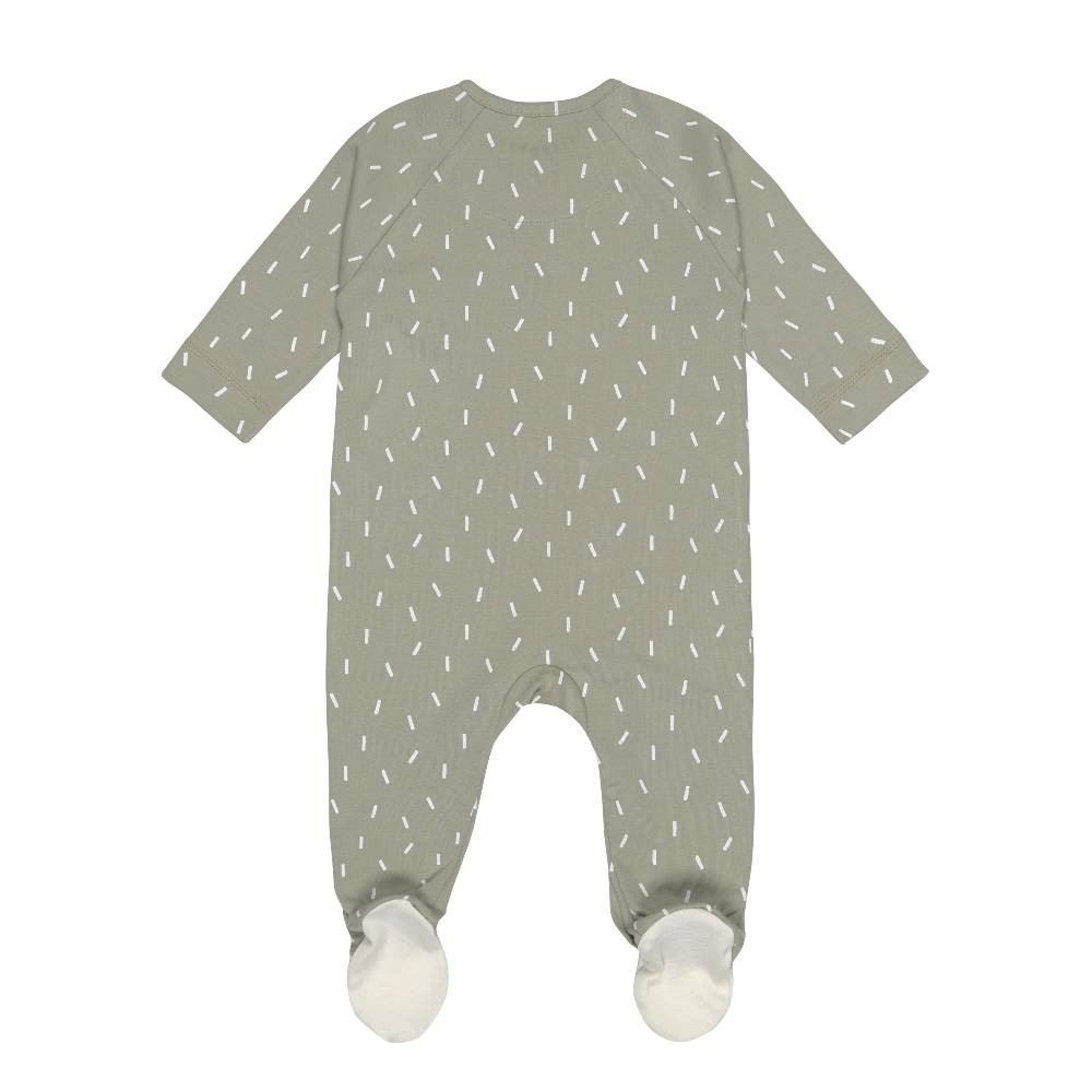 Lässig Baby Schlafanzug mit Füßen - Bio Baumwolle, Speckles, Grün Outlet
