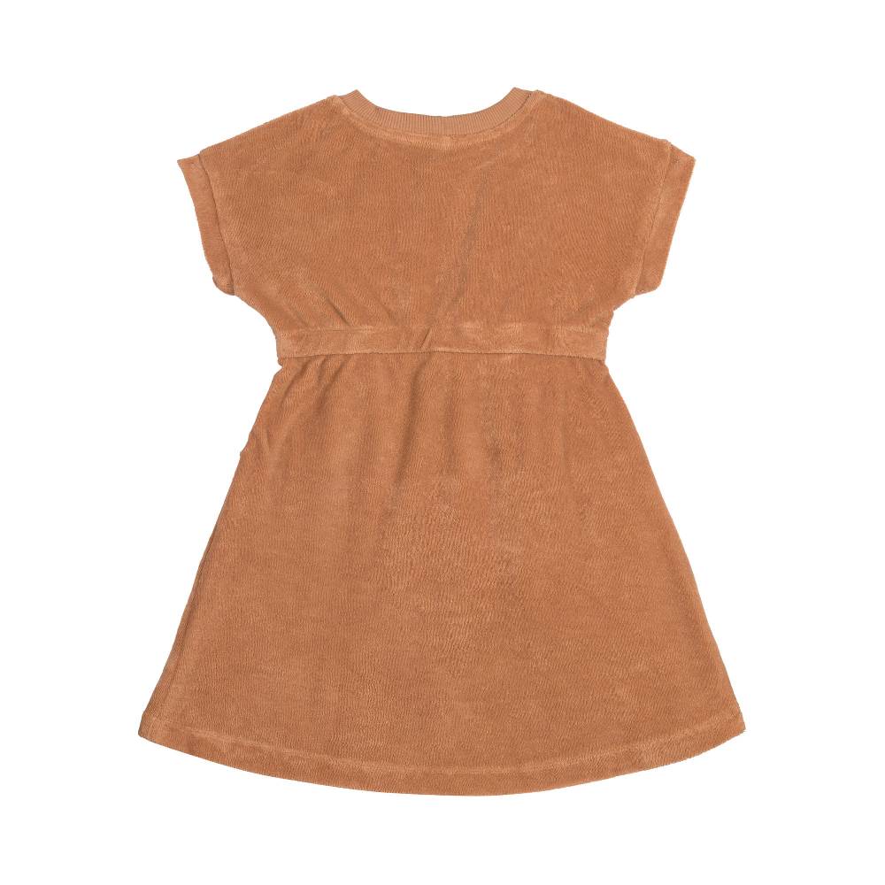 Lässig Frottee Kleid Kinder, Karamell Auslauf