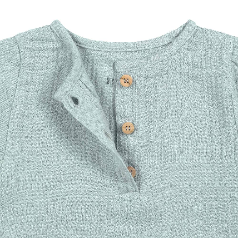 Lässig Musselin Langarmshirt - Bio Baumwolle, Silbergrau Verkauf