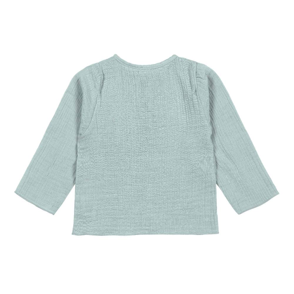 Lässig Musselin Langarmshirt - Bio Baumwolle, Silbergrau Verkauf