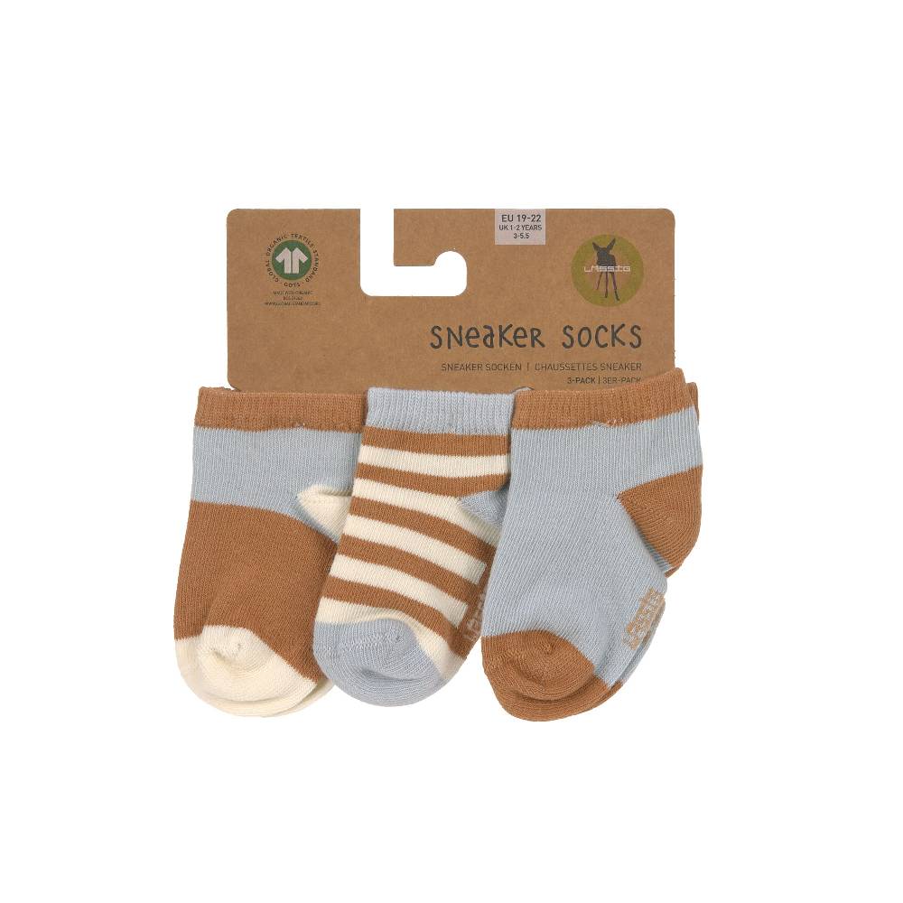 Lässig Kinder Sneaker Socken (3er-Set), Hellblau Karamell Versandkostenfrei