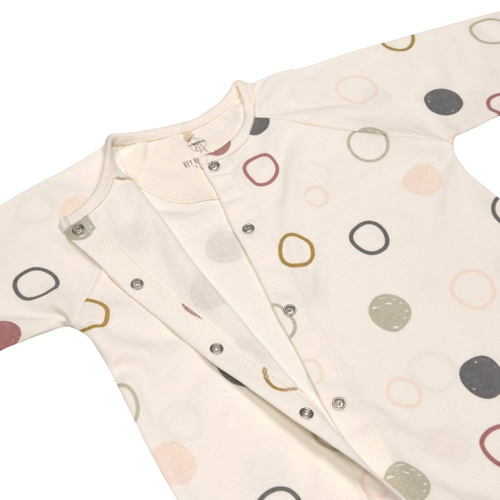 Lässig Baby Schlafanzug - Bio Baumwolle, Circles, Weiß Online Shopping