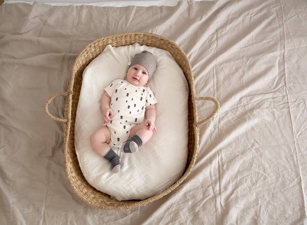 Lässig Baby Wickelbody kurzarm - Bio Baumwolle, Rechtecke, Weiß Exklusivangebot
