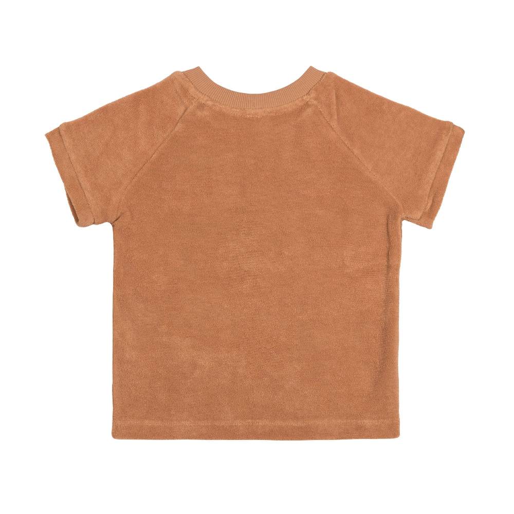 Lässig Frottee T-Shirt Kinder, Karamell Vatertagsangebot