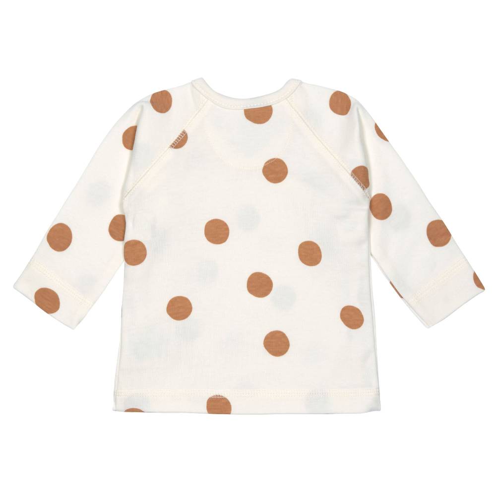 Lässig Baby Wickelshirt - Bio Baumwolle, Big Dots, Beige Valentinstagsangebot