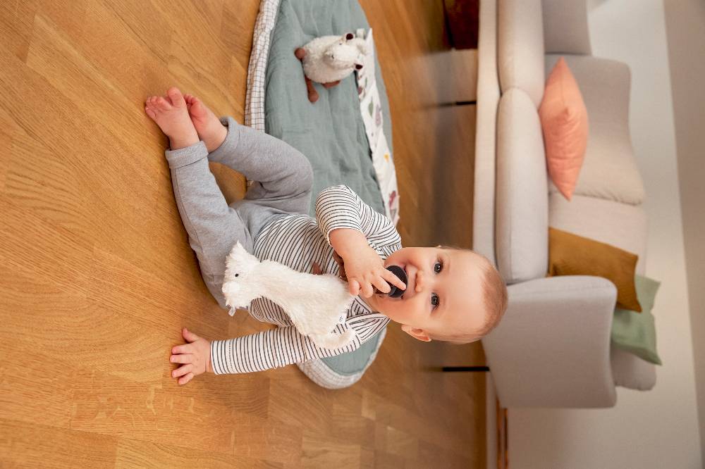 Lässig Baby Wickelbody langarm - Bio Baumwolle, Streifen, Grau Heißer Verkauf