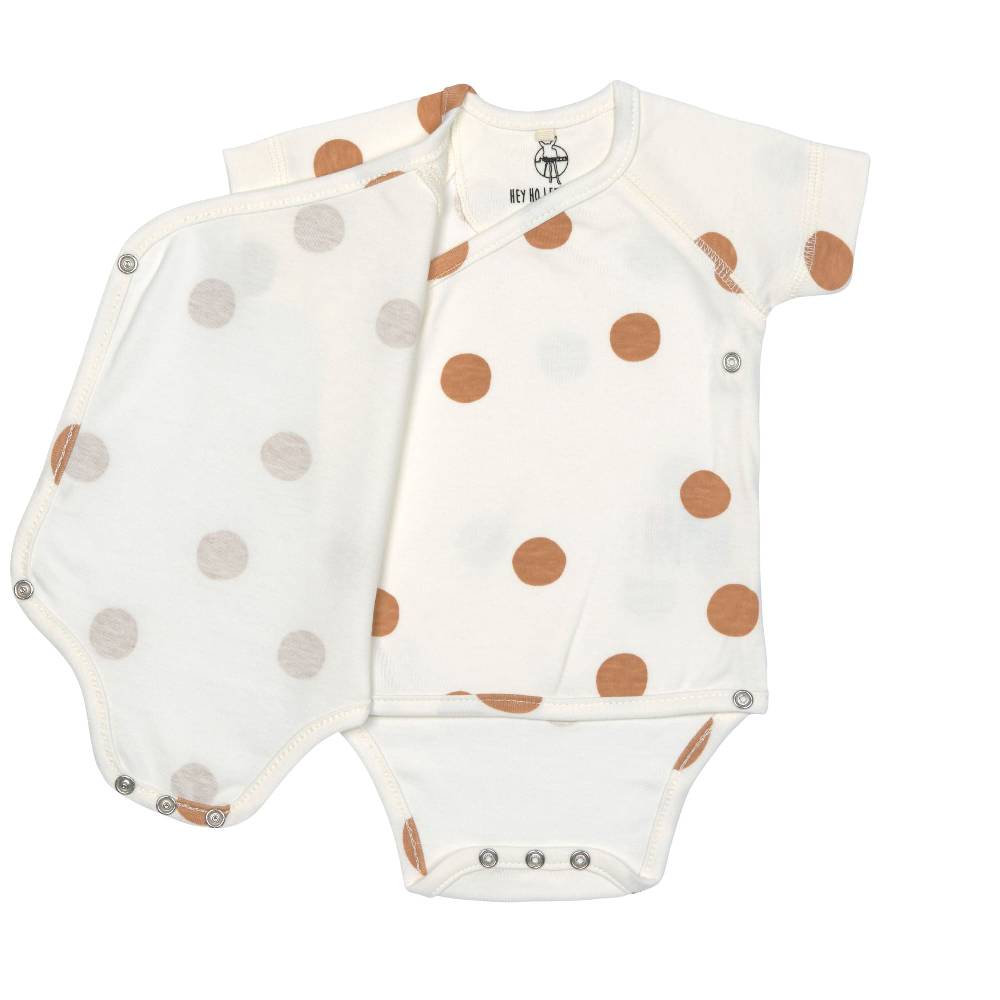 Lässig Baby Wickelbody kurzarm - Bio Baumwolle, Punkte, Weiß Tägliche Deals