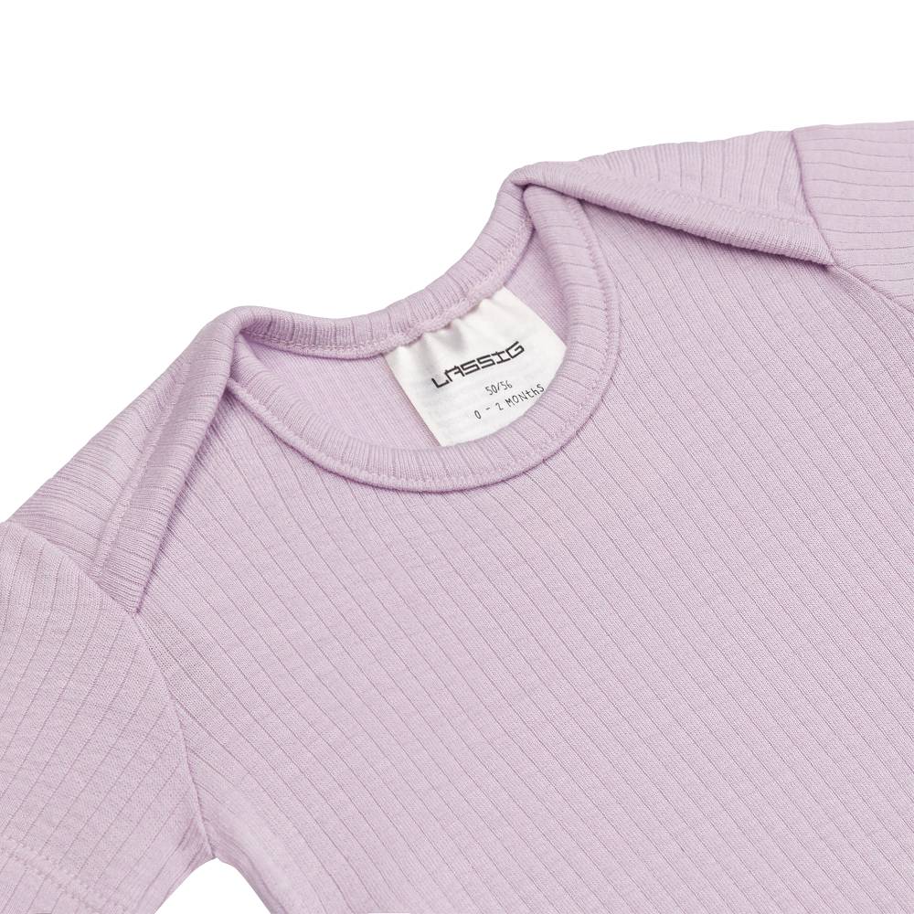 Lässig Baby Body Kurzarm - gerippt, Lila Super Sparpreis