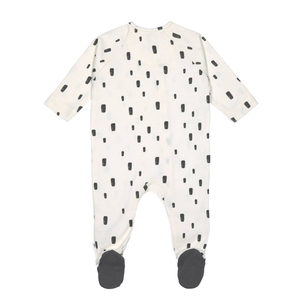 Lässig Baby Schlafanzug mit Füßen - Bio Baumwolle, Bricks, Weiß Wochenangebot