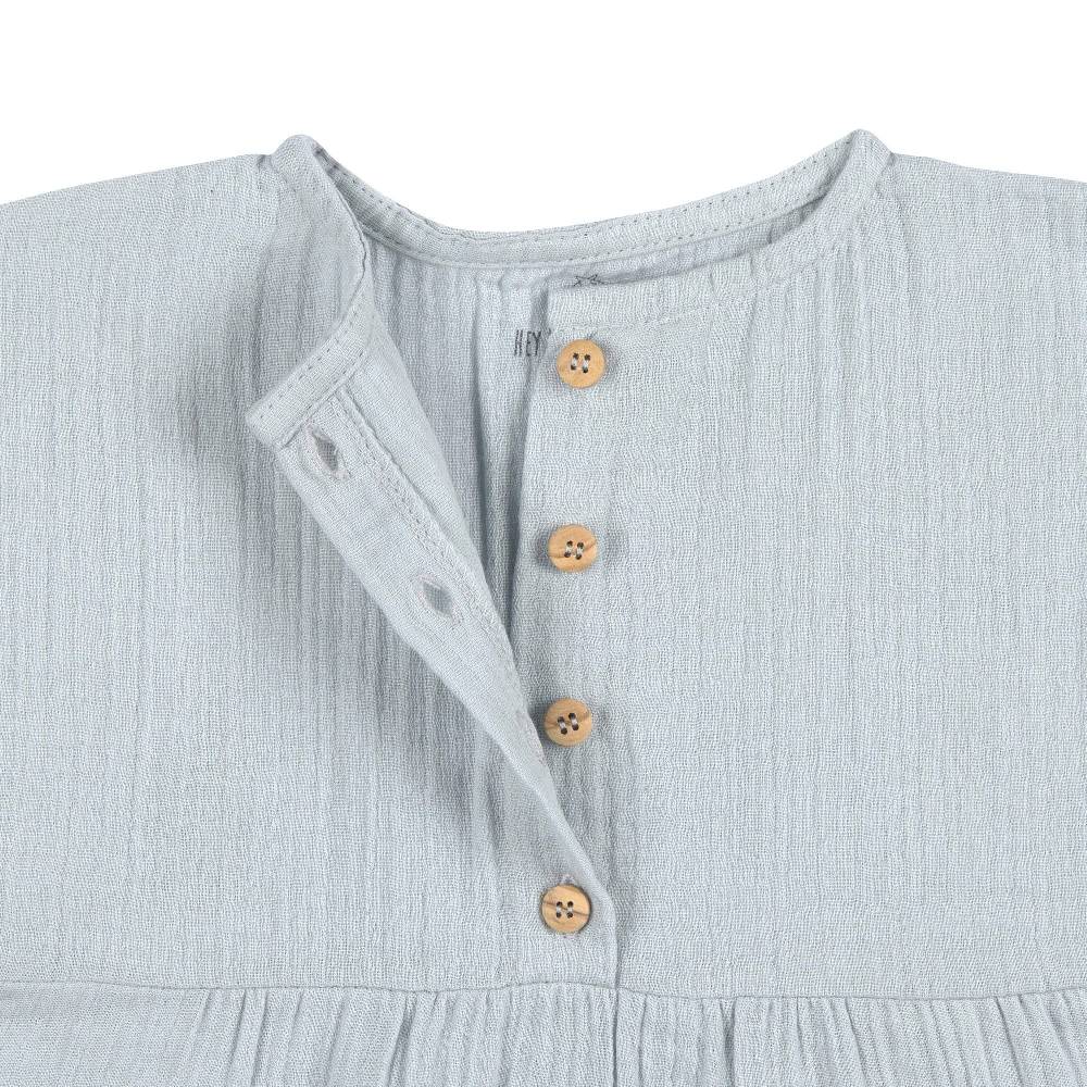 Lässig Musselin Kinderkleid - Bio Baumwolle, Blau Kostenlose Rückgabe