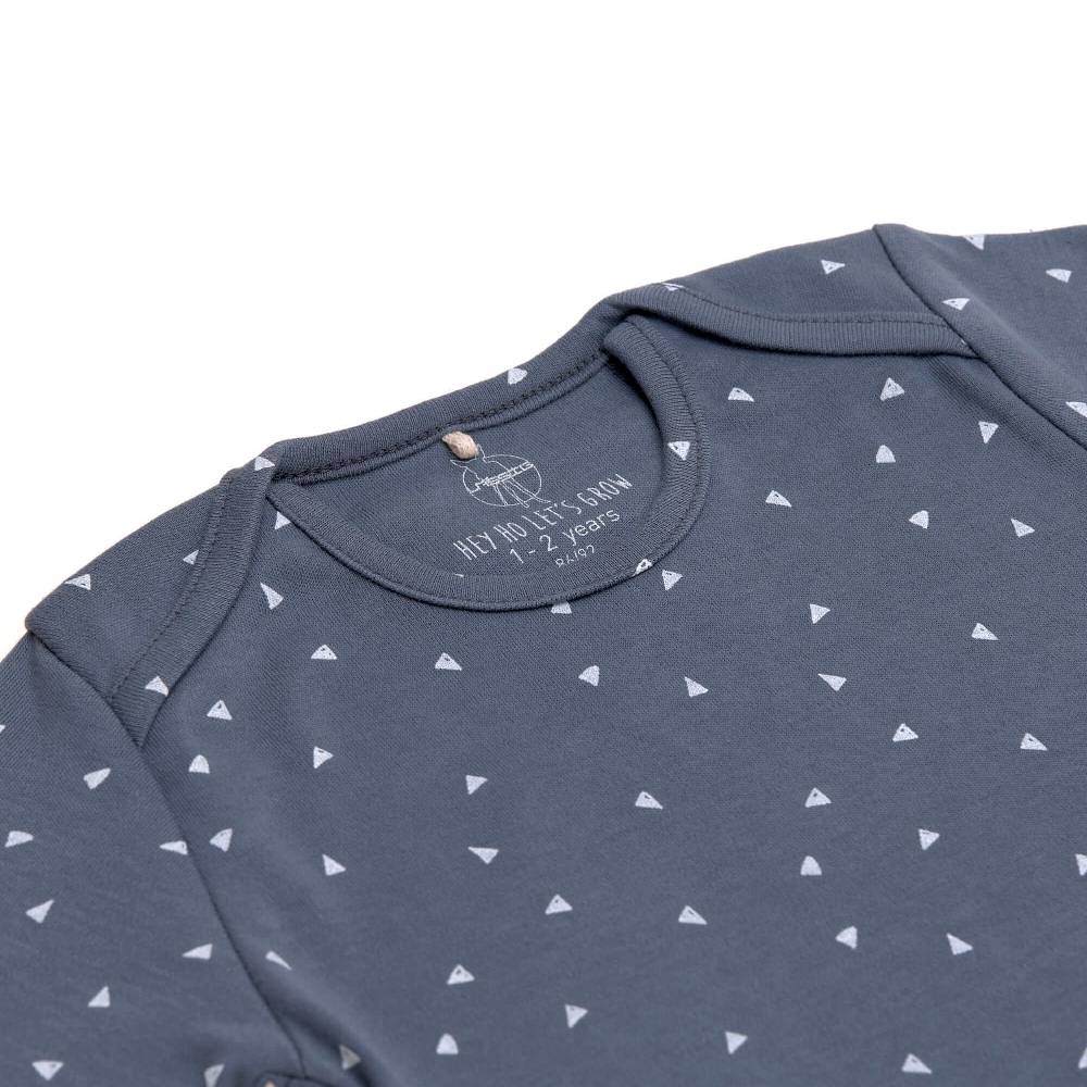 Lässig Baby Body kurzarm - Bio Baumwolle, Dreiecke, Blau Letzte 3 Tage