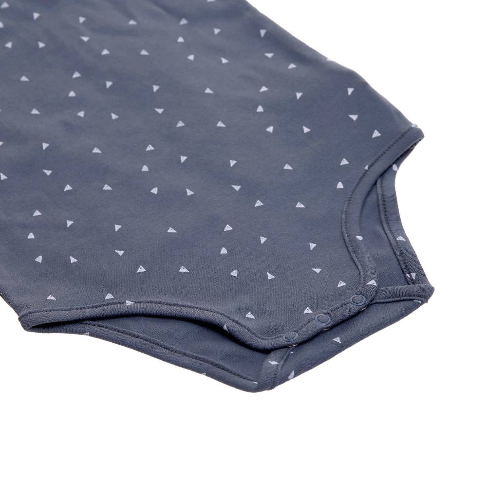 Lässig Baby Body kurzarm - Bio Baumwolle, Dreiecke, Blau Letzte 3 Tage